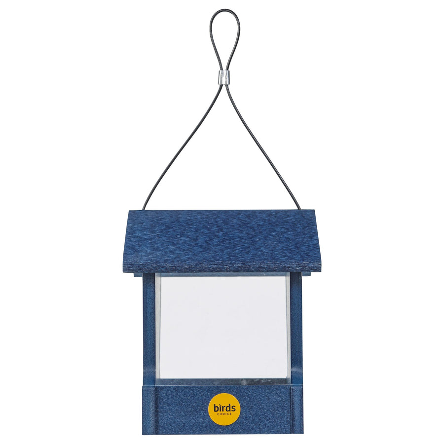 Small Recycled Hopper Bird Feeder - Dark Blue