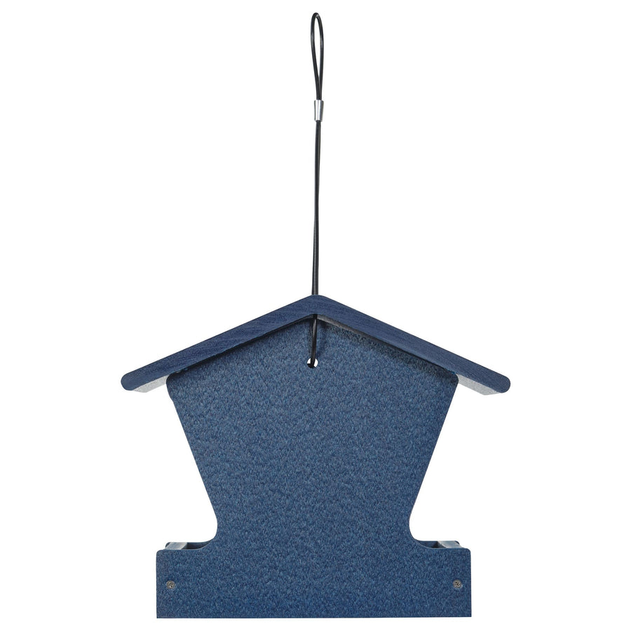 Small Recycled Hopper Bird Feeder - Dark Blue