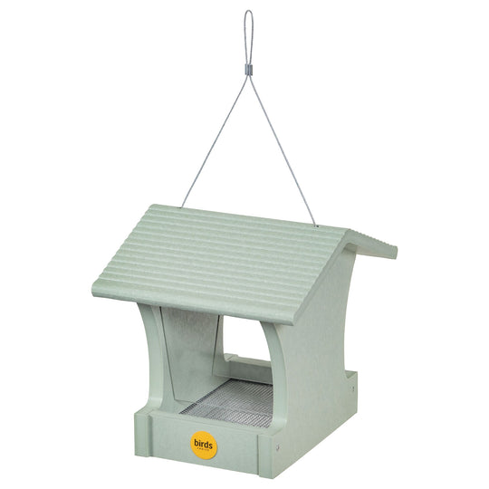 Small Recycled Hopper Bird Feeder - Sage