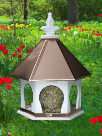 Small Hanging Bird Feeder Copper Roof