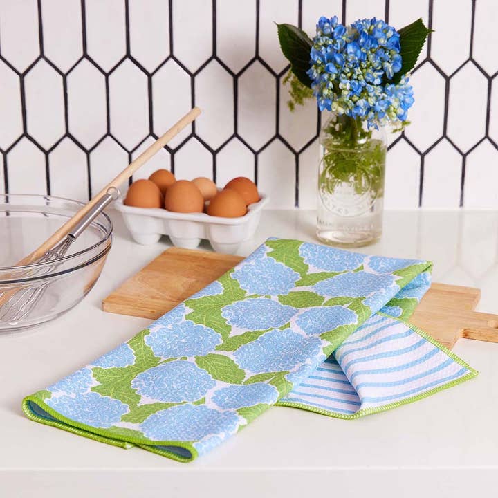 Blue Hydrangea Blu Kitchen Tea Towel