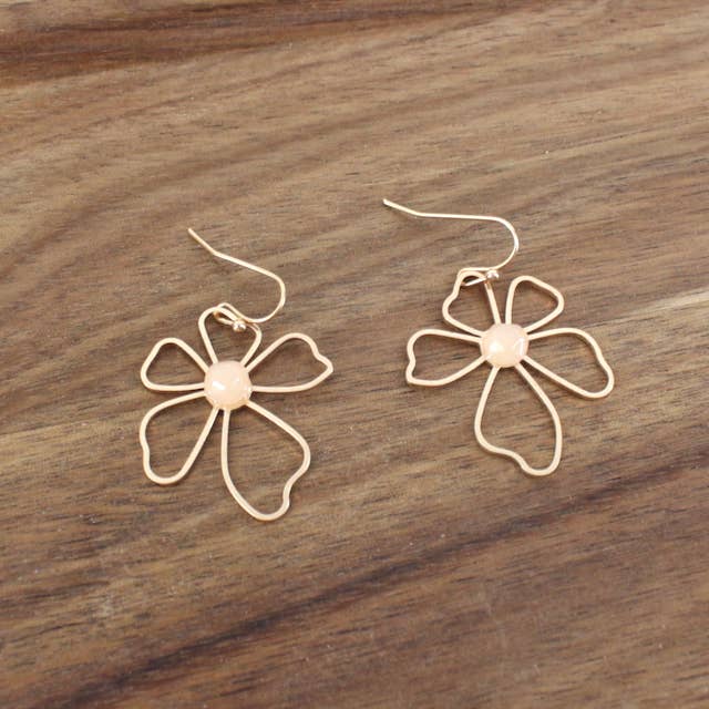 Flower with Stone Earrings