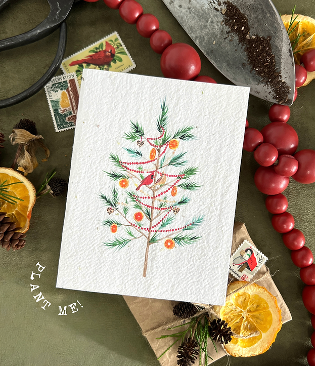 Holiday Wildlife Tree Plantable Native Wildflower Seed Card