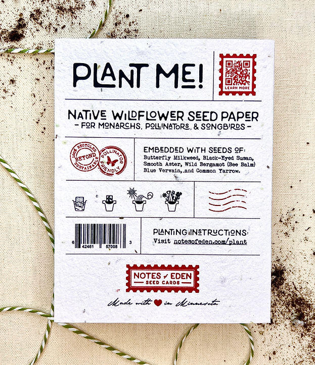 Holiday Wildlife Tree Plantable Native Wildflower Seed Card
