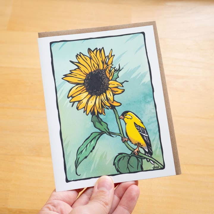 American Goldfinch Greeting Card 100% Recycled Paper
