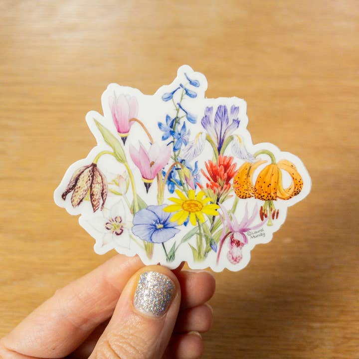 Western Wildflowers 3" Medium Vinyl Sticker Waterproof