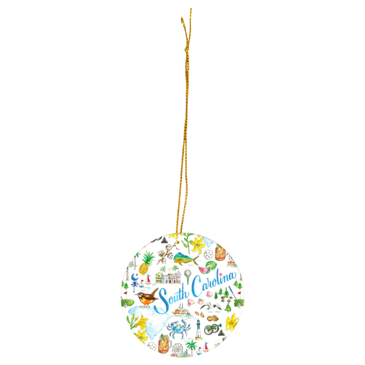 South Carolina Ceramic Ornament