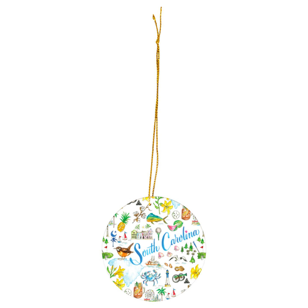 South Carolina Ceramic Ornament