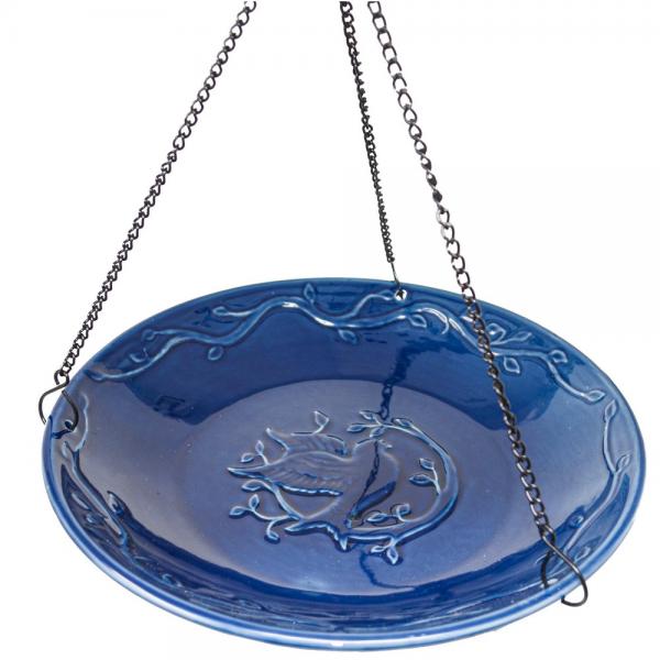 Bluebird Ceramic Hanging Birdbath