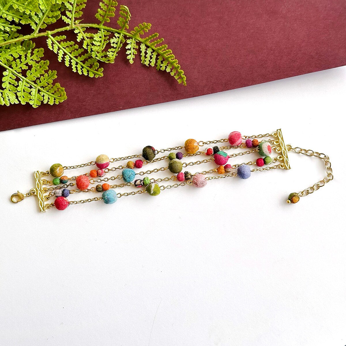 Kantha Sprinkled Chains Bracelet