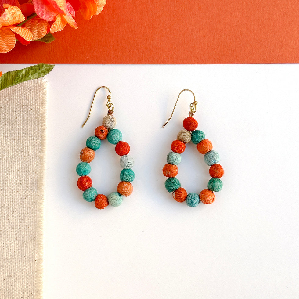 Kantha Capri Teardrop Earrings