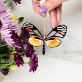 Glass Wing Butterfly Ornament with Blank Notecard