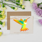 Ruby Throated Hummingbird Ornament with Blank Notecard