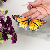 Monarch Butterfly Bronze Ornament with Blank Notecard