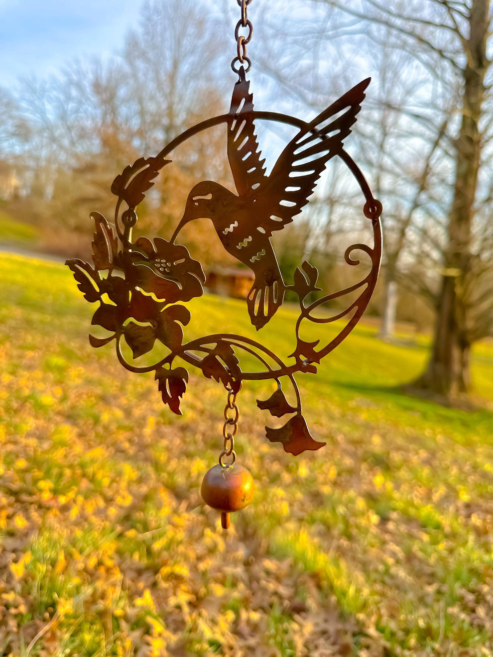 Flamed Hummingbird & Lily Ornament