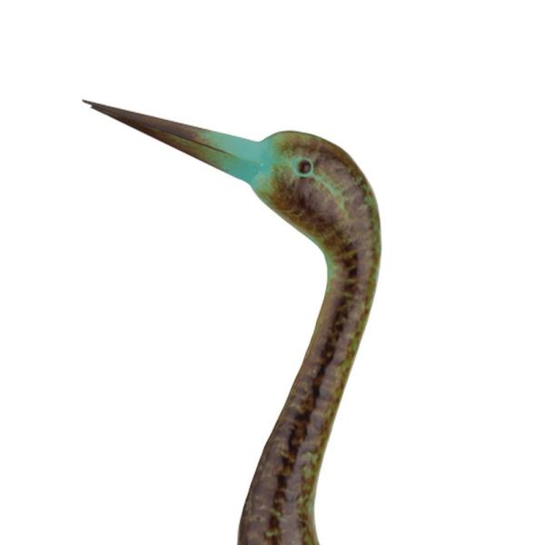 Green Patina Crane Decor