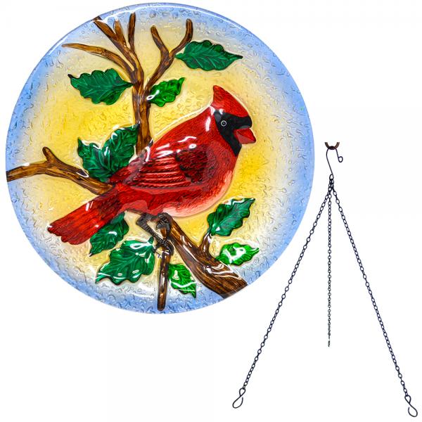 Cardinal Hanging Birdbath