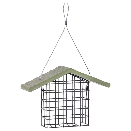 Single Suet Feeder with Recycled Roof - Fern Green