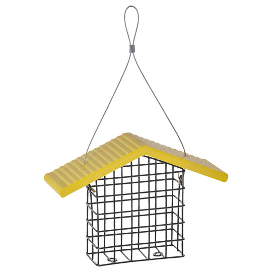 Single Suet Feeder with Recycled Roof - Sunshine Yellow