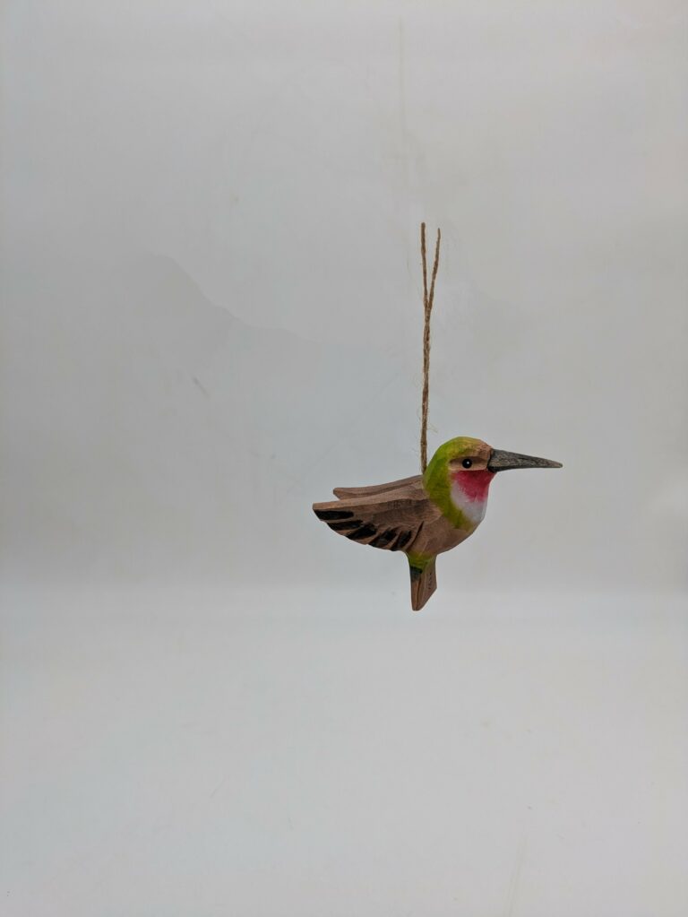 Hand Carved Hummingbird Ornament