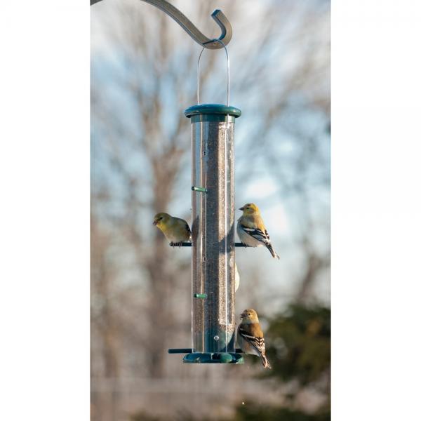 15 inch Green Plastic 8-Port Finch Tube Feeder
