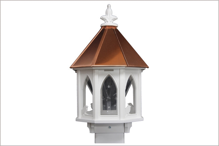 Church Bird Feeder with Copper Roof