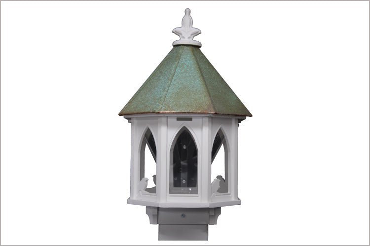 Church Bird Feeder with Verdigris Roof