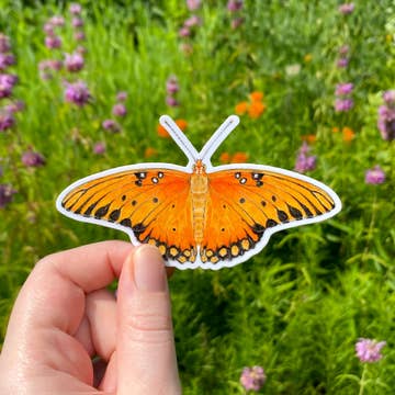 Gulf Fritillary Butterfly Weatherproof Vinyl Sticker