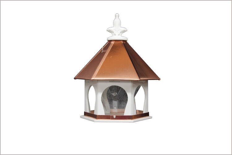 Small Hanging Bird Feeder Copper Roof