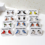 Cardinal Bird Stud Earrings