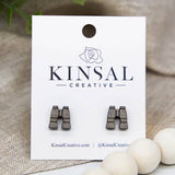 Binoculars Wood Stud Earrings