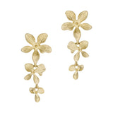 Triple Flower Drop Earrings