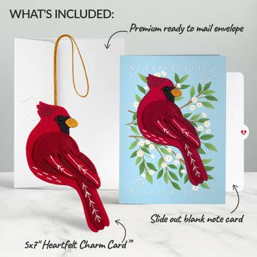 5x7" Cheerful Cardinal Heartfelt Charm Card™