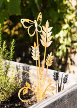 Flamed Butterfly on Plant Garden Stake