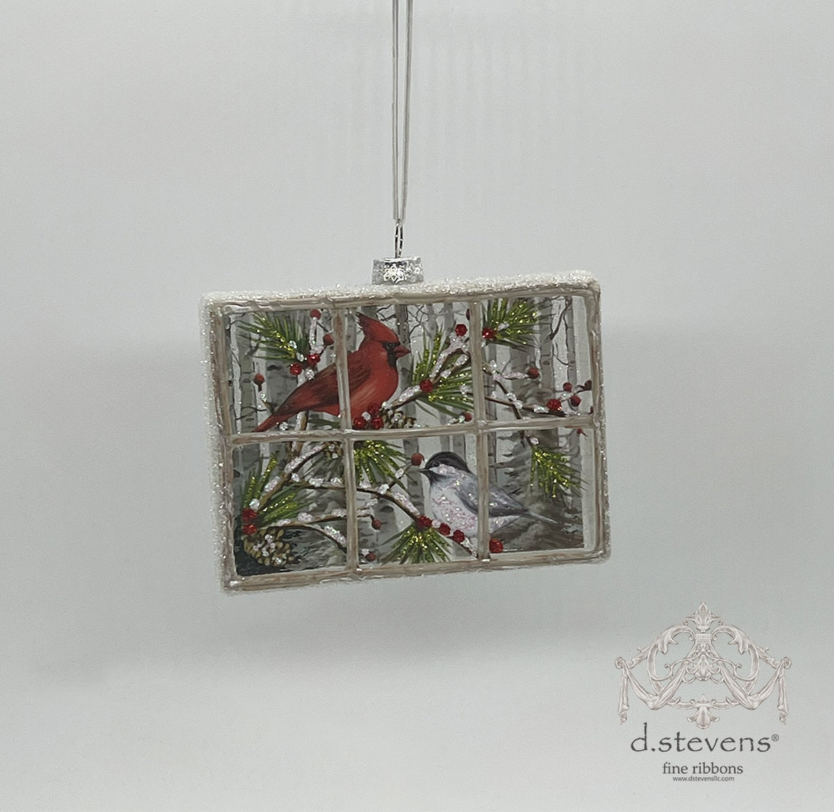 Cardinal and Chickadee Window Ornament