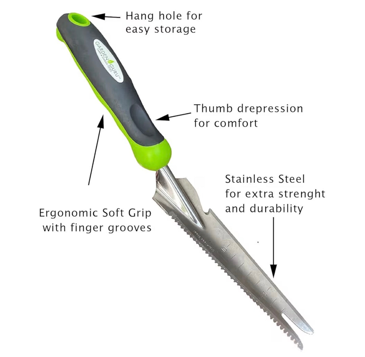 Garden Guru Hand Weeder Trowel with Ergonomic Handle