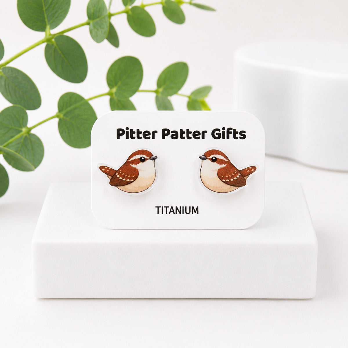 Carolina Wren Stud Earrings