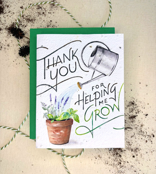 "Thank You For Helping Me Grow" Seed Card Herbs