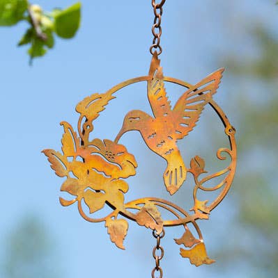 Flamed Hummingbird & Lily Ornament