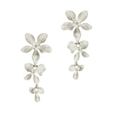 Triple Flower Drop Earrings