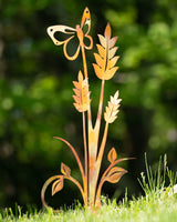 Flamed Butterfly on Plant Garden Stake
