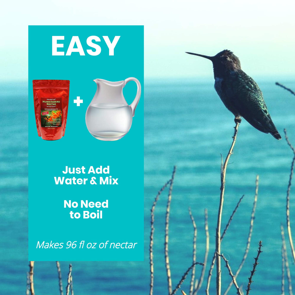 Naturally Fresh Hummingbird Nectar with Feeder Fresh (TM) Nectar Defender (TM) Powder Nectar