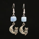 Owl Moon Crystal Earrings