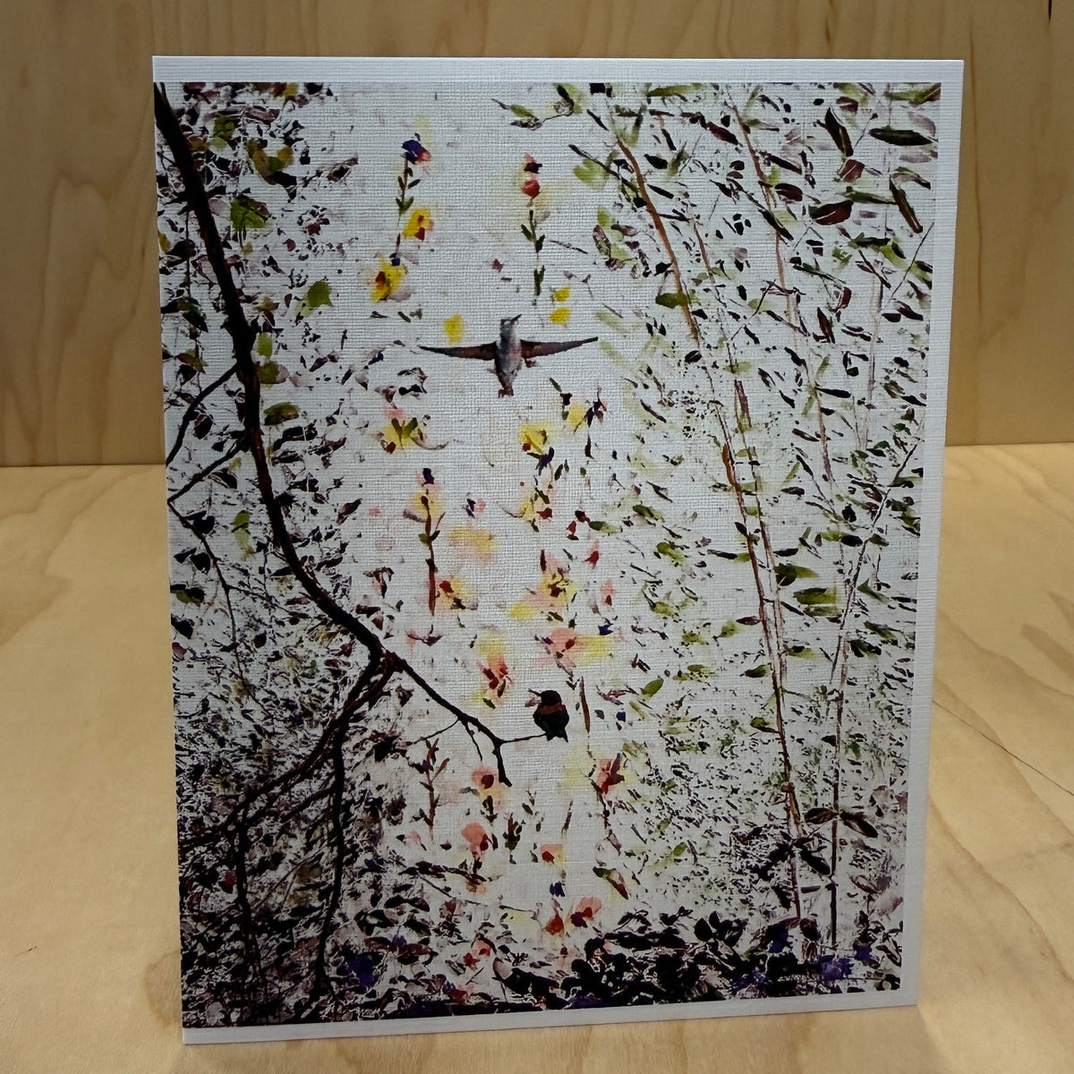"Guardian" Hummingbirds Watercolor Card