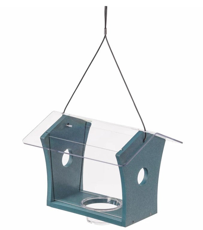 Bluebird Feeder in Blue Recycled Plastic