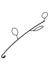 Branch style quick connect hanger arm with welded leaves for birds to perch on. 