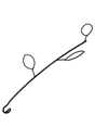 Branch style quick connect hanger arm with welded leaves for birds to perch on. 