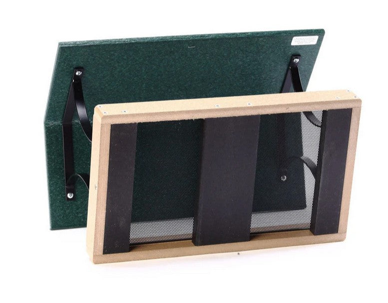 Large Fly-Thru Bird Feeder in Taupe and Green Recycled Plastic