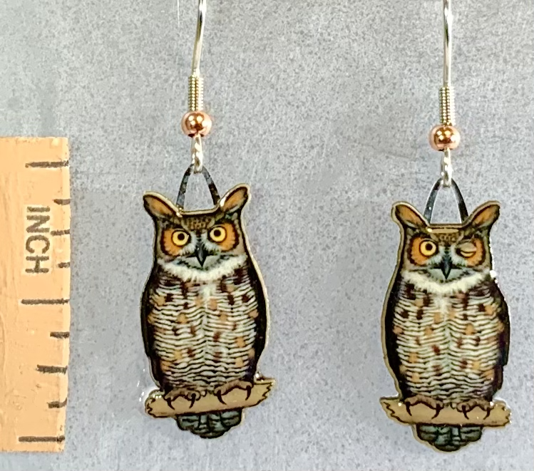 Great Horned Owl Earrings