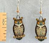 Great Horned Owl Earrings